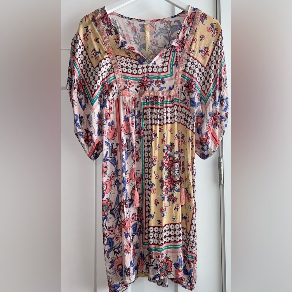 Uncle Frank S Patchwork Bandana Kimono Sleeve Peasant Dress Bohemian Beach